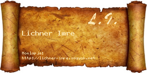 Lichner Imre névjegykártya
